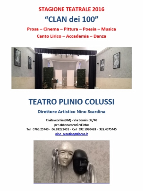 STAGIONE TEATRALE 2016  - Plinio Clussi Civitavecchia - Locandina