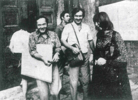 In primo piano Siné e Wolinski a Tarquinia - Ottobre 1970