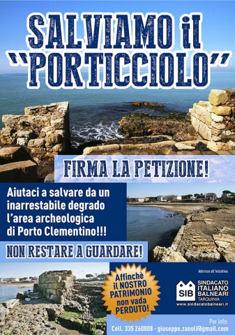 Manifesto raccolta firme  Porto Clementino