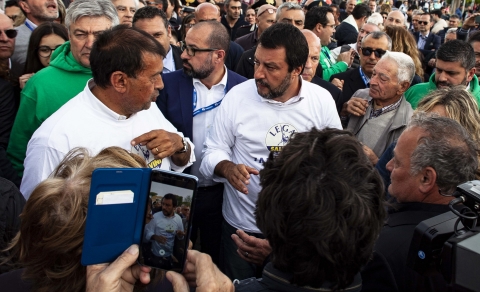 Salvini a Tarquinia per sostenere il candidato a sindaco Alessandro Giulivivi Elezioni Amministrative 2019
